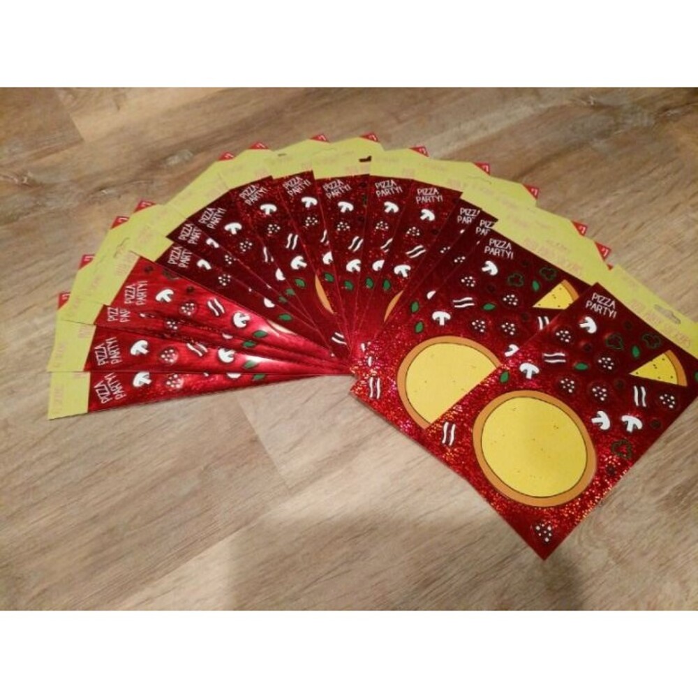 16 sticker‎ sheets for pizza party sticke